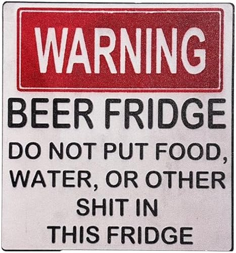 Warning Beer Fridge Magnet Funny Warning Sign Beer Stickers Magnet Stickers DO NOT Put Food,Water,OR Other in This Fridge Refrigerator Magnets Kitchen Accessories