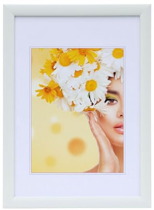 IDEAL TREND Kunststoffrahmen mit Klarglas Bilderrahmen PS-1 Frame Foto Collage Portraitrahmen Glasscheibe: Farbe: Weiß | Format: 40x50