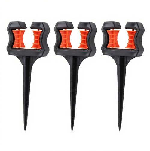 Dpofirs 3Pcs Garden Hose Guide Spike, Hose Guide Stake for Yard and Lawn, Garden Hose Roller Support, Outdoor Hose Holder