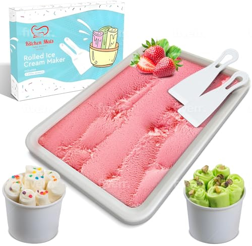 Extra Large Rolled Ice Cream Maker (14x10) - Make Instant IceCream w/the Family - Manual Roll Your Own IceCream - Roll Ice Cream Tray