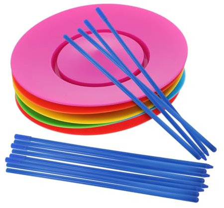 JOINPAYA 6pièces Lot de Assiettes Tournantes Colorées avec Bâtons Jouet De Jonglerie pour Accessoires De