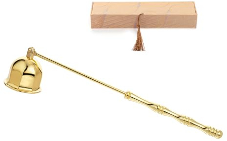 Lucklybestseller Candle Snuffer Extinguisher,Polished Stainless Steel Candle Wick Flame Extinguish Cover Vintage Tool,Candle Accessory Gift Box (Golden)