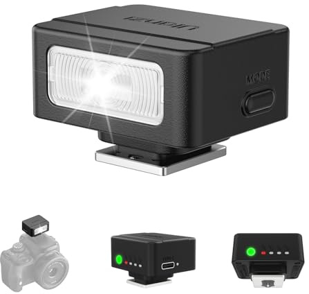 ULANZI SL01 Mini Camera Flash, GN8 6500K Mini Flash Speedlite, 4 Power Levels, Compatible with Sony ZV-1/ZV-E10/Canon/Nikon/Fuji/Panasonic/Leica/Olympus, 【Not Fits Sony ZV-1F】