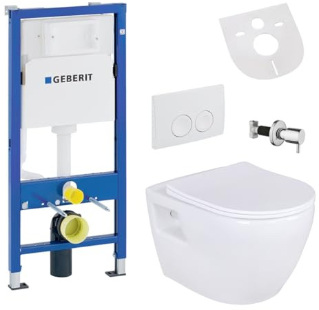 Taharet Hanging Shower Wall Toilet Shut-Off Valve Suitable for Geberit UP100 Frame Element