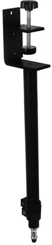 Tischständer 46-74cm aus Aluminiumlegierung mit 1/4 Zoll Schraube | Schwarze Klemmbasis für 6-13cm Tischstärke, Abnehmbares Rohr, für Konferenz und Make Up