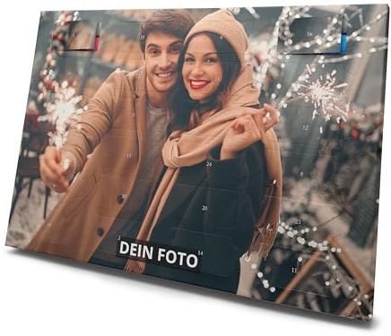 printplanet® Foto-Adventskalender mit verschiedenen Schokoladen-Füllungen - Selbst gestalten - Größe: 32,5 x 22,5 cm