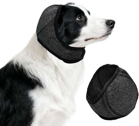 RUGBOL Hund-Ohrenschützer, Verstellbarer Geräuschschutz für Angst, komfortable Ohrabdeckung für Badepflege, Gewitter, Feuerwerk (M)
