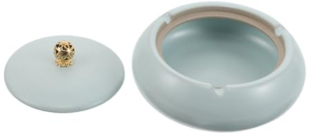 ABOOFAN Cenicero de Cerámica con Tapa Antiolor y Diseño Prueba de Viento para Exterior Accesorio Decorativo para Patios y Terrazas para Interiores Aire