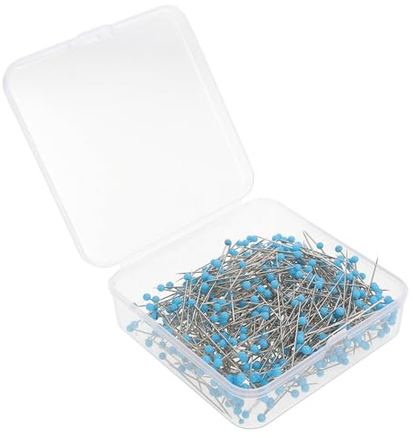 jojofuny 500 Pièces Épingles À Coudre Tête Verre Aiguilles Droites Acier Inoxydable Pour Couture Patchwork Broderie Et Décoration DIY Épingles De Positionnement Pour Tissu