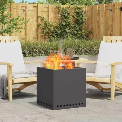 Brasero à bois - Noir - 48 x 48 x 50 cm - Pour le jardin, la terrasse et le balcon - Utilisation polyvalente