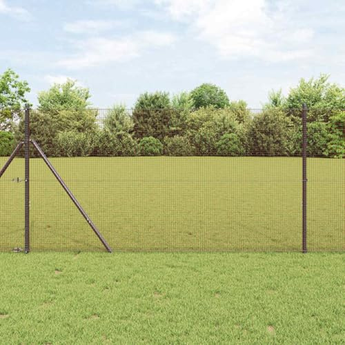Ordellia Valla de alambre soldada roja, 1000 x 150 cm, valla de jardín, elemento de valla para exterior, privacidad y seguridad, rejilla de metal para terraza, balcón y jardín delantero
