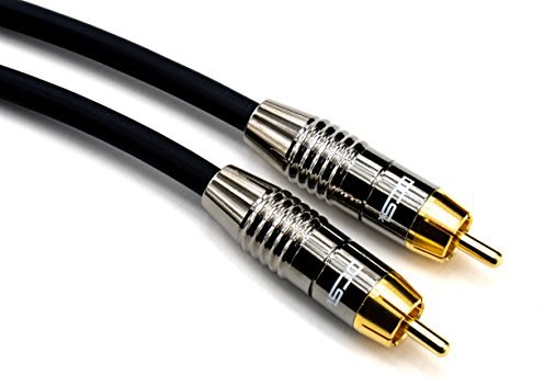 DCSk 5m Audio Subwoofer-Kabel (5 m) vergoldet & 3-fach geschirmt, Mono Cinch-Kabel mit 1 zu 1 Cinch-Stecker, Audiokabel, Menge: 1 Stück
