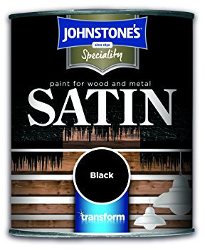 Johnstone's SATIN PAINT FOR WOOD and METAL BLACK 0.25L