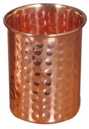 Hammered pure Copper glass cup for water (Pack of 2)