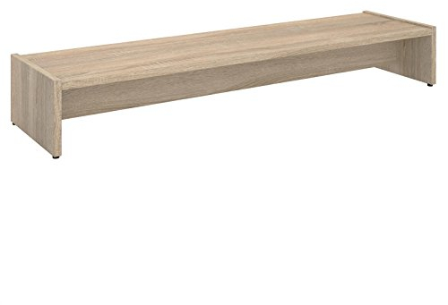 CARO-Möbel Monitorständer Zoom für 2 Monitore Bildschirmerhöhung Schreibtischaufsatz Tischaufsatz 100 x 15 x 27 cm in Sonoma Eiche