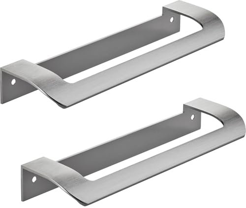 2 x Poignée de Meuble LYS BA 160 mm Acier Inoxydable aspect Mat Poignée design Poignée de Tiroir Poignée de Cuisine Poignée de Porte Pliante de JUNKER DESIGN