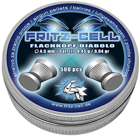 500 Flachkopf Diabolos 4,5mm Fritz-Cell für Luftgewehr Luftpistole