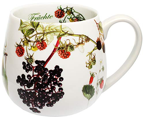 alles-meine.de GmbH 1 Stück Henkeltasse/Teetasse - Früchte - groß - 420 ml - Porzellan/Keramik - Kaffeetasse - Trinktasse mit Henkel - Mikrowellengeeignet - Früchtetee Hage..
