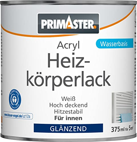 Primaster Acryl Heizkörperlack 375ml Weiß Glänzend Heizkörperfarbe Heizungslack