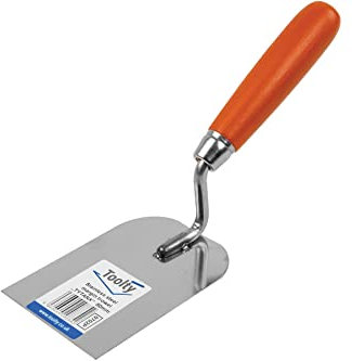 Toolty Stainless Steel Stucco Trowel, Wall Putty Trowel, Plastering Trowel, Finishing Trowel - 80mm - for Brickwork and Plastering - Wooden Handle, DIY - TLTY-0702P
