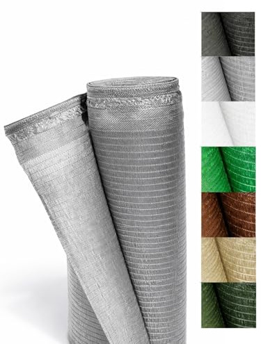Jardin202 - Malla de Ocultación 110g/m² Premium | Sombreo y Privacidad para Jardín, Vallas y Terrazas | Protección UV | 2 x 50 Metros (Gris Metalizado)