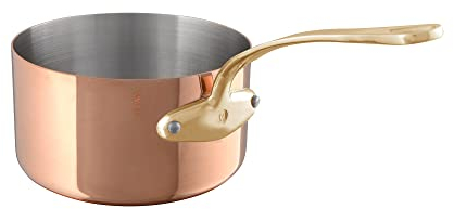 Mauviel M'200 B 2mm Polished Copper & Stainless Steel Sauce Pan With Bronze Handles, 6-qt, Made in France