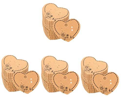 ULTECHNOVO 4 Sets Hängende Ohrringkarten Kraftpapier-halskettenkarten Für Die Organisierte Schmuckpräsentation 100 Stück * 4