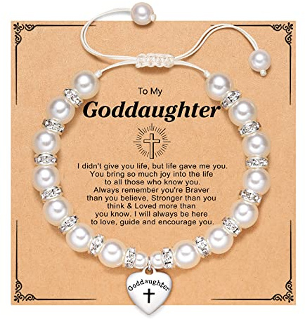 ORISPRE Goddaughter Gifts Baptism First Communion Easter Gifts Decorations for Girl Birthday Confirmation Christmas Goddaughter Bracelet