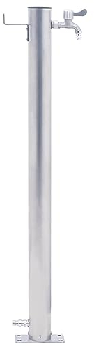 Tidyard Wassersäule Wasserzapfsäule Wasserzapfstelle Brunnen für den Garten 100 cm Edelstahl Rund