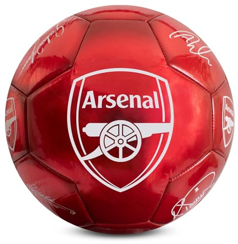 Hy-Pro Officially Licensed Arsenal Classic Signature Football – With Metallic Finish, Match Ball and for Training, Player Signatures – Arsenal Football Size 5, Collectible for Fans