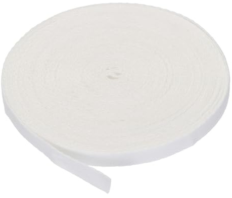 PATIKIL Baumwollband Baumwolle Gurtband 6mm x 9m, Schrägband Baumwoll Nahtband Köperband Saumband Einfassband Stoffband Webband zum Nähen für DIY Basteln Stricken Verpackung, Solides Weiss