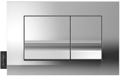 Jacob Delafon Plaque de Commande, Double Touches rectangulaires, Chrome, Silver