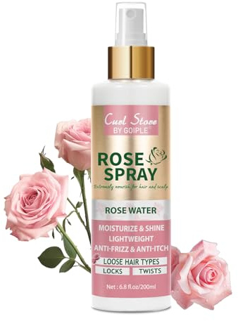 Lockmio 6.8Fl.oz Rose Water Hair Spray for Scalp Moisturizing, Natural Loc Gel for Retwist, Rosewater for Hair Refreshing