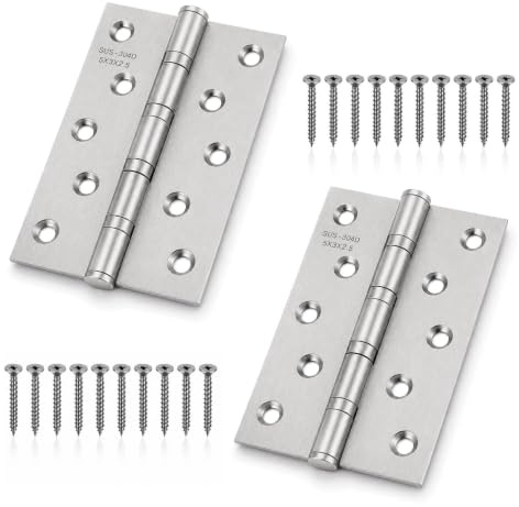 HOOZ® Scharniere Klappbar 304 Edelstahl 125mm – Schwerlastscharnier Kugelgelagert – inkl. Edelstahlschrauben – 315° Öffnung für Holz- & Schranktüren, Gartentore – Rostfrei für Innen & Außen, 2er Set