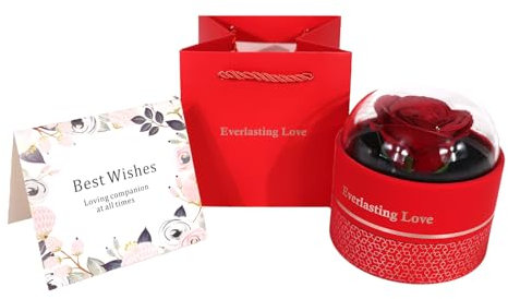 Axvxby Rose éternelle, cadeau de rose infini, avec fleurs préservées, cadeau pour maman, petite amie, femme, fête des mères, Saint-Valentin, rose éternelle préservée pour anniversaire, anniversaire de