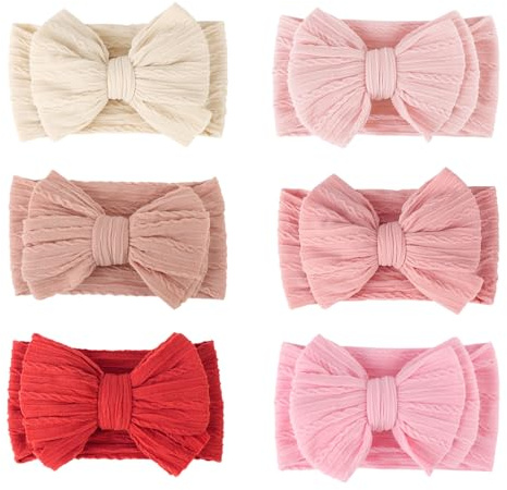 AQOKKA Baby Bows Headbands Nylon Baby Girl Headbands Newborn Hairbands Toddler Hair Accessories for Girls Infant Kids
