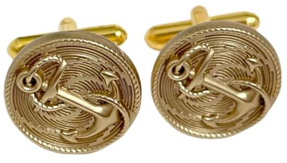 BLIKEJIN Herren-Manschettenknöpfe Gold Anker Spirale Retro unverwechselbar elegant Zeremonie Abschlussfeier Business formelle Hemden Accessoires