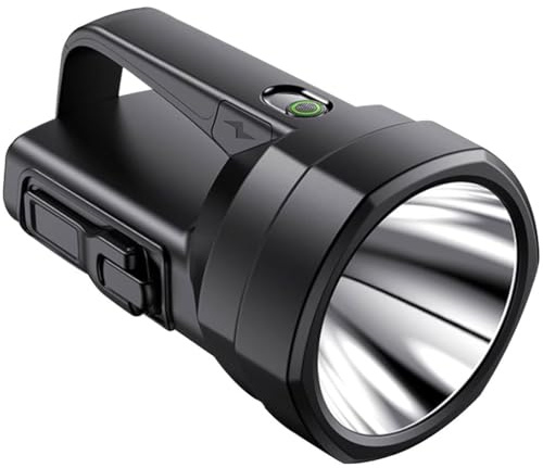 Linterna para Exteriores De Alta Potencia De 6000 MAh, Linterna Innovadora con Dinamo Y Luz Lateral, Linterna Manual con Manivela para Emergencias, Luz Ajustable