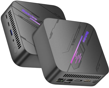 Blackview MP100 W-11 Pro Mini PC, AMD Ryzen 7 5825U(7nm/8C16T/4.5GHz),32GB DDR4 1TB M.2 SSD Mini Ordenador, Triple Pantalla 4K, USB 2.0/3.2, Type-C, WiFi 6, Micro PC para Juego/Negocios/Escuela