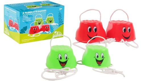 BLUE SKY - 2 par styltor - Utomhusspel - 048304 - Plast - Leksak för barn - Utomhuslek - Fest - Födelsedag - Motricitet - Bekvämlighet - Balans - Från 3 år