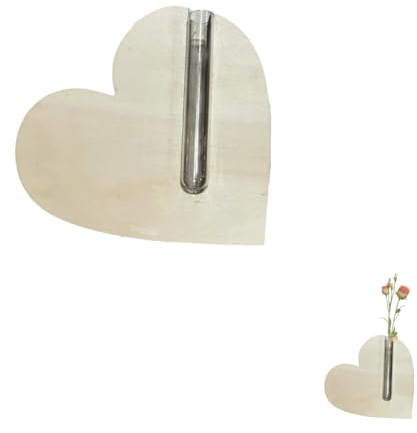 Holz-Herzvase, Geburtstagsgeschenk für Mama Herzvase, Dekovase mit Holzständer, Tischdeko Valetinstag, Hochzeitsdeko, Geschenke für Mama（Keine Blumen）