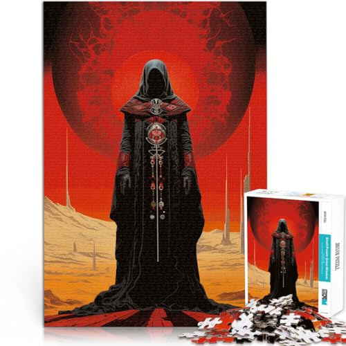 Puzzle 1000 pièces Adulte Messager en Robe Noire Fabriqué en Carton pour Les 14 Ans et Plus Loisirs en Famille C'est Un pour Toute la Famille。Taille：38x52cm/14.96x20.47pouce