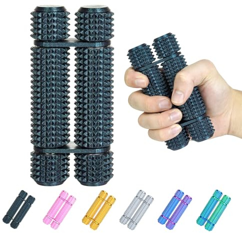 Smärta stim fidgetrulle för vuxna kontor skrivbord stressavlastning sensorisk hjälp ADHD ångest fidget verktyg ficka spinner gåvor till honom hennes kollegor (svart, kompakt)