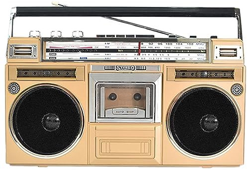 Boombox retro portátil con reproductor de CD y casete, radio DAB y FM, grabación USB, Bluetooth, reproductor de música ideal para reuniones familiares y entretenimiento de viaje
