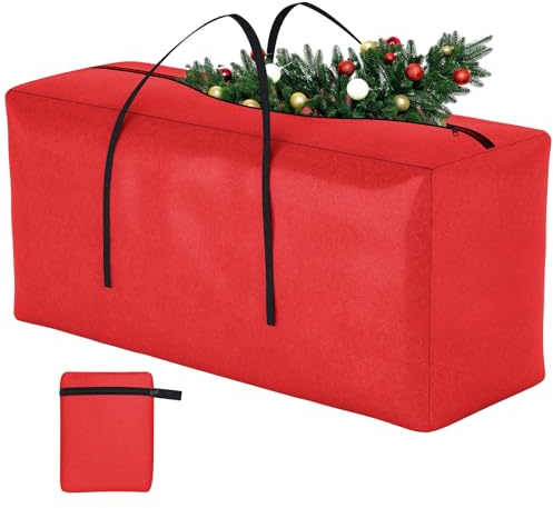 CHRORINE 7.5 FT Weihnachtsbaum Aufbewahrungstasche Weihnachtsbaum Künstlich Aufbewahrungstasche für Weihnachtsbaum Auflagentasche Wasserdicht (Rot)