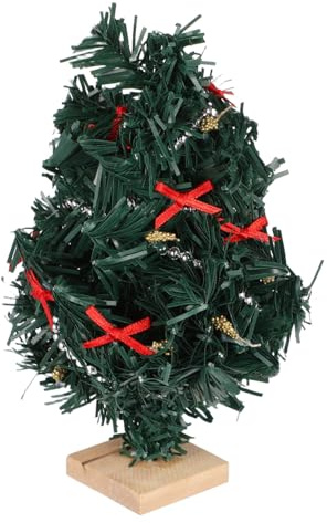 FRCOLOR Casa De Muñecas Árbol De Navidad Mini De Árboles Decoración De Jardín De Hadas De Bricolaje Base De Madera Decoración De Muebles De Bricolaje Muebles En Miniatura Hierro