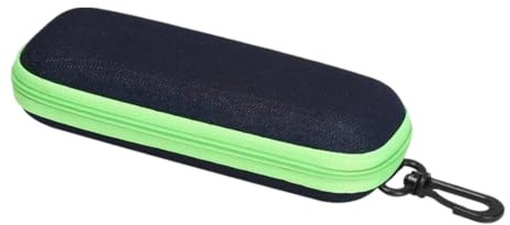 MOLZINY Custodia per Occhiali Custodia Rigida per Occhiali in Tessuto Denim Portatile Custodia da Sole per Occhiali da Viaggio con Cerniera