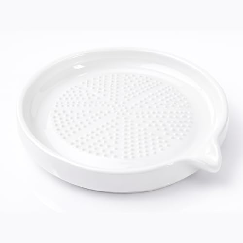 Rallador de cerámica, rallador de jengibre de cerámica para jengibre, ajo, cebolla y fruta. Rallador multifuncional con cepillo, ideal para picar alimentos, resistente al calor, apto para lavavajillas