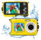 GoXtreme Reef Unterwasserkamera mit Zwei Displays, wasserfest bis 3 m, bis zu 24 MP Auflösung, 4X Digital-Zoom, 8 MP Sensor, Gelb