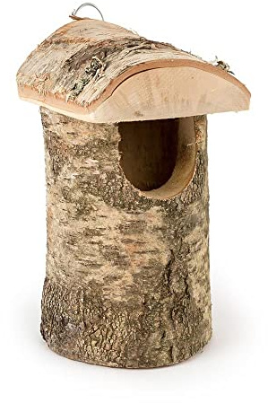 CJ Wildlife Nistkasten – aus Birkenholz – halboffener Vogelnistkasten für Rotkehlchen und Zaunkönige – wetterfest – 18 x 10 x 10 cm – Naturprodukt